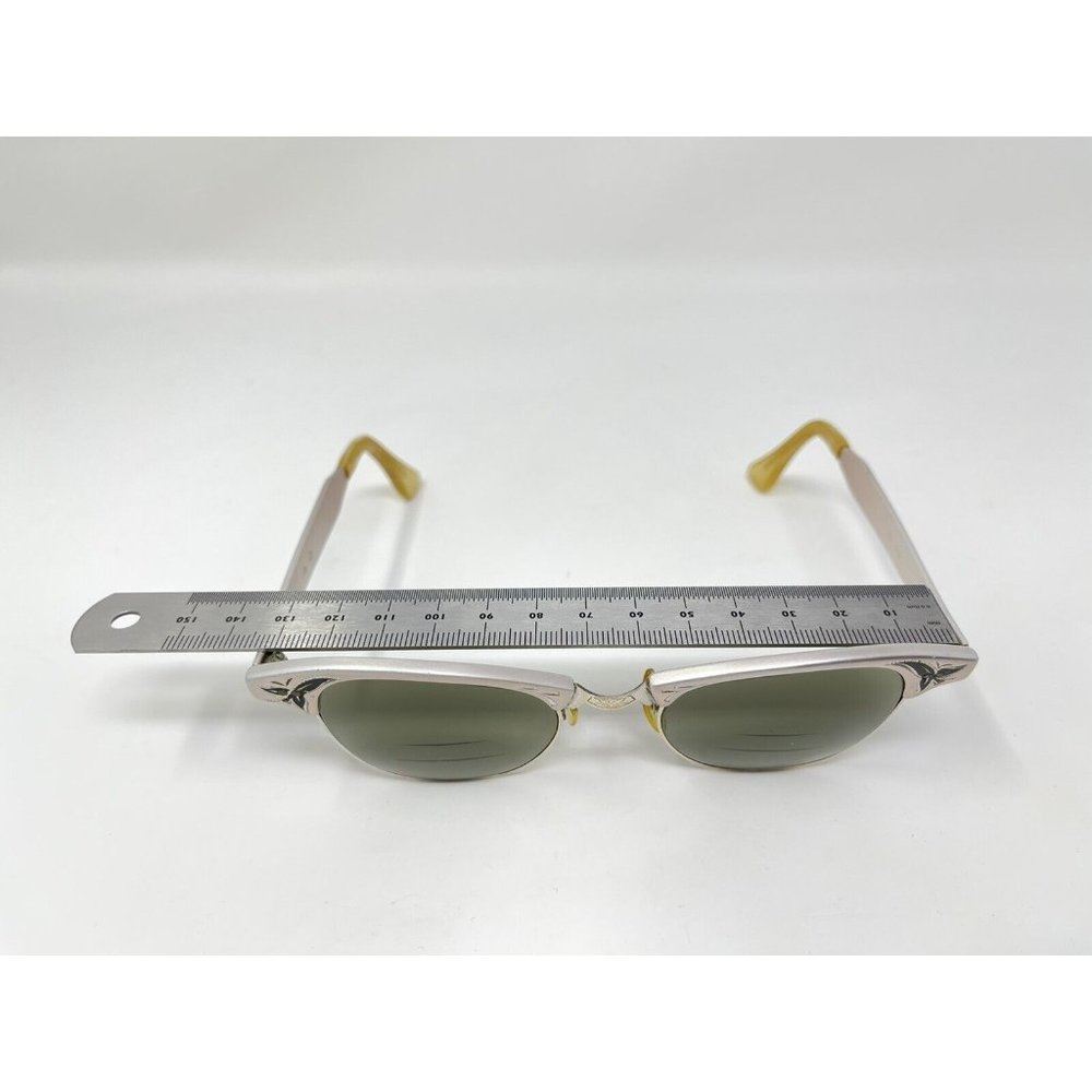 VINTAGE Eyeglasses ALUM 46 [] 20 5 1/2 Eyeglasses Great Condition 12k GF Bridge - Picture 11 of 12